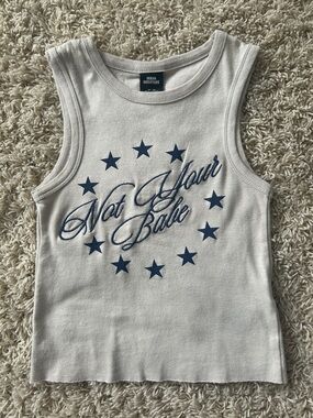 Urban Outfitters Tank with Navy 'Not Your Babe' Stars Size XS